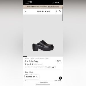 Everlane Black Puffa Clog
